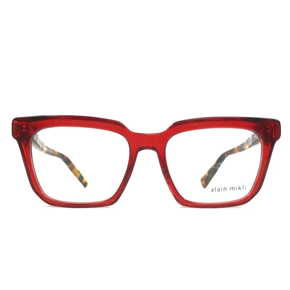 Alain Mikli Eyeglasses Frames A03149 005 Red Tortoise Square Full Rim 54-18-145